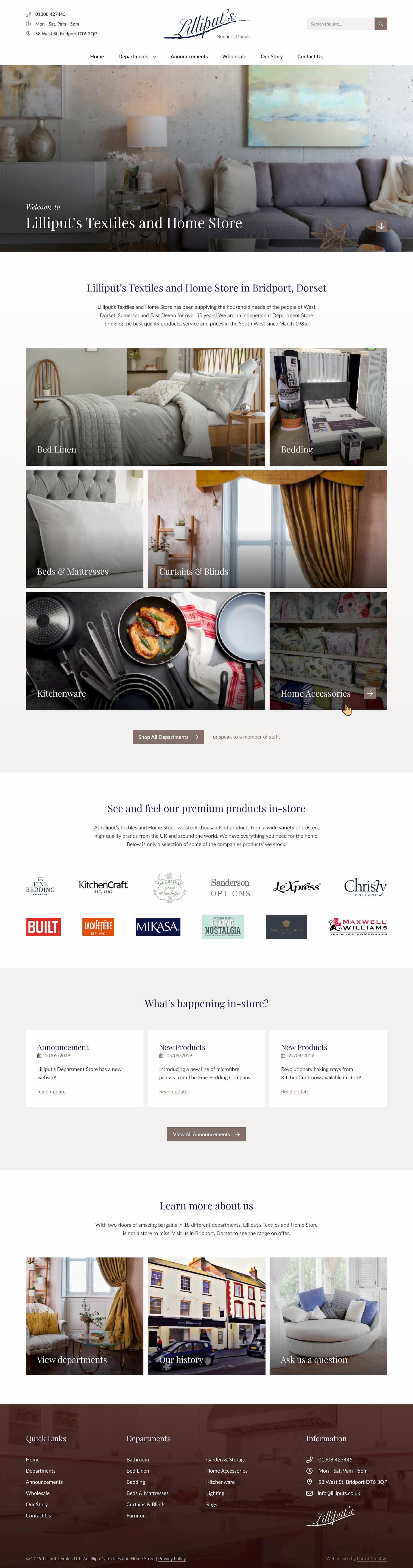 Lilliput Textiles and Home Store website