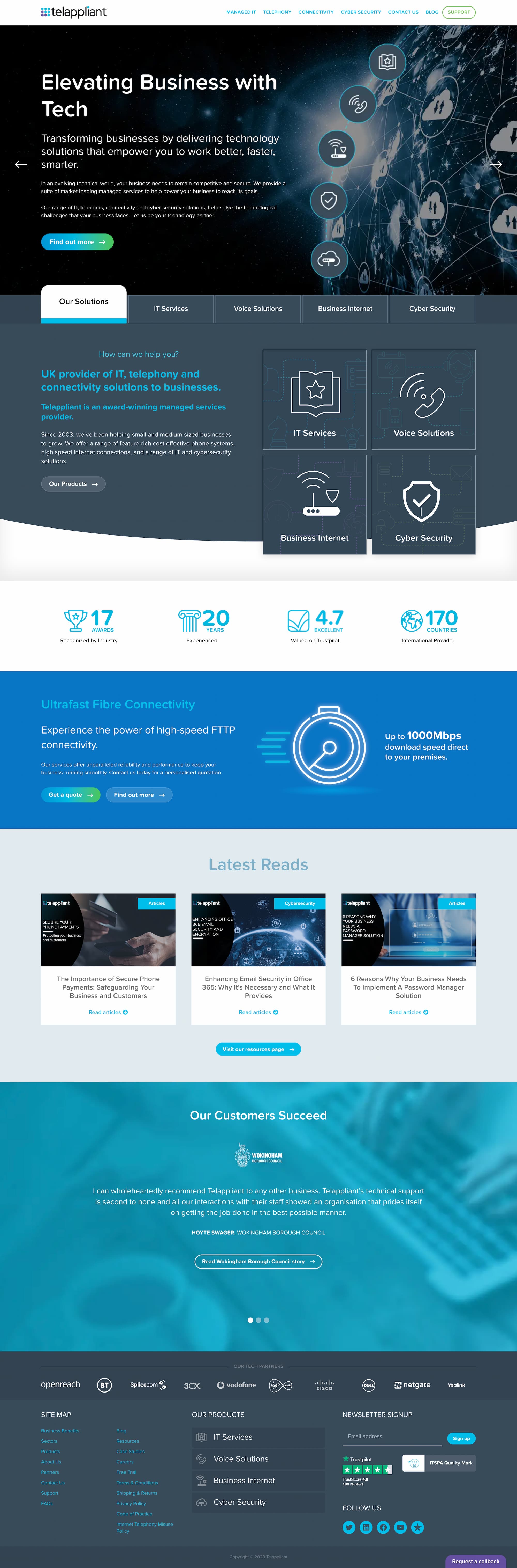 Telappliant website homepage